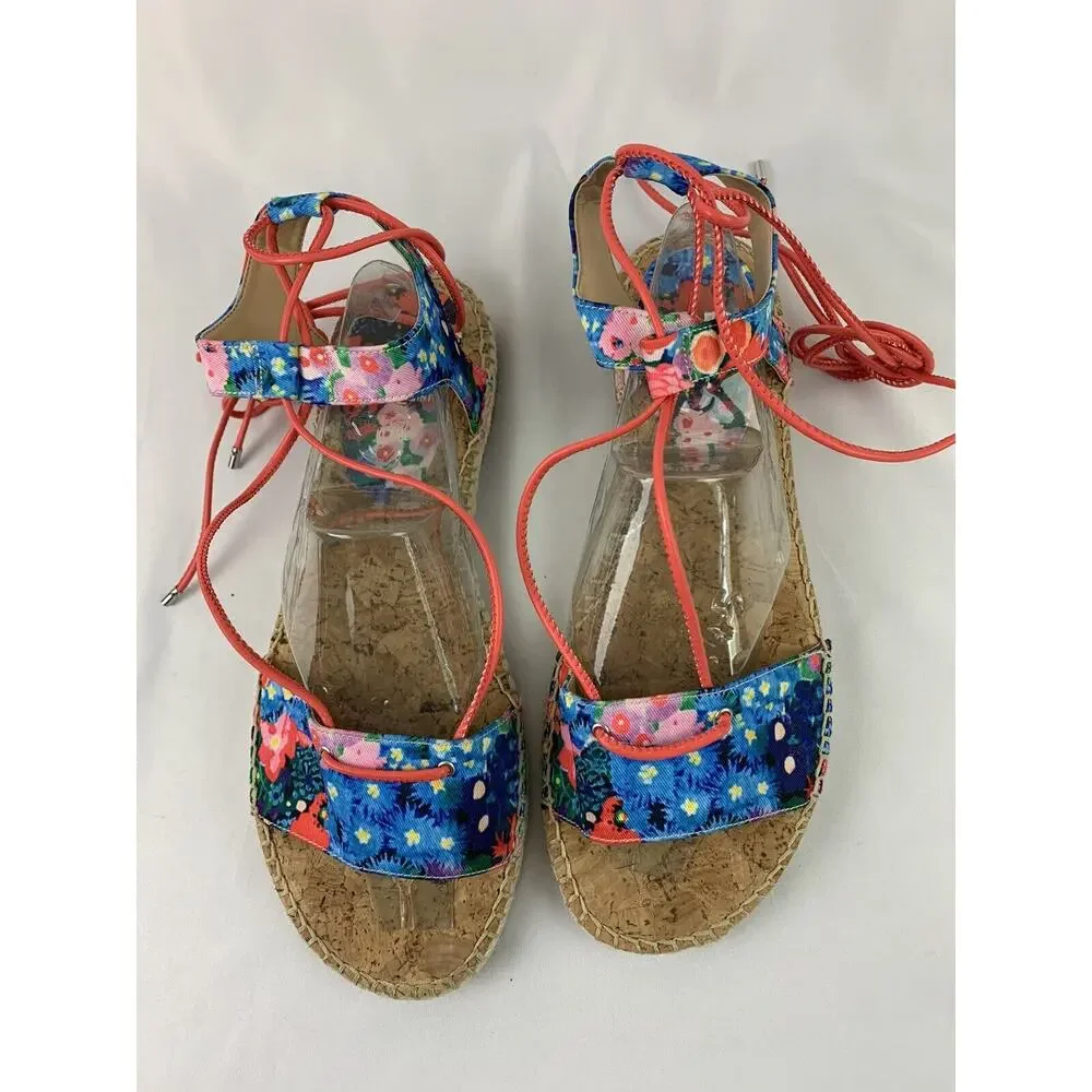 Size 10M Gianni Bini Women's Colorful Lace Up Women's Espadrille Flats